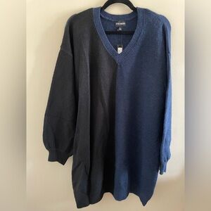 New! Steve Madden Blue V-Neck Sweater Dress